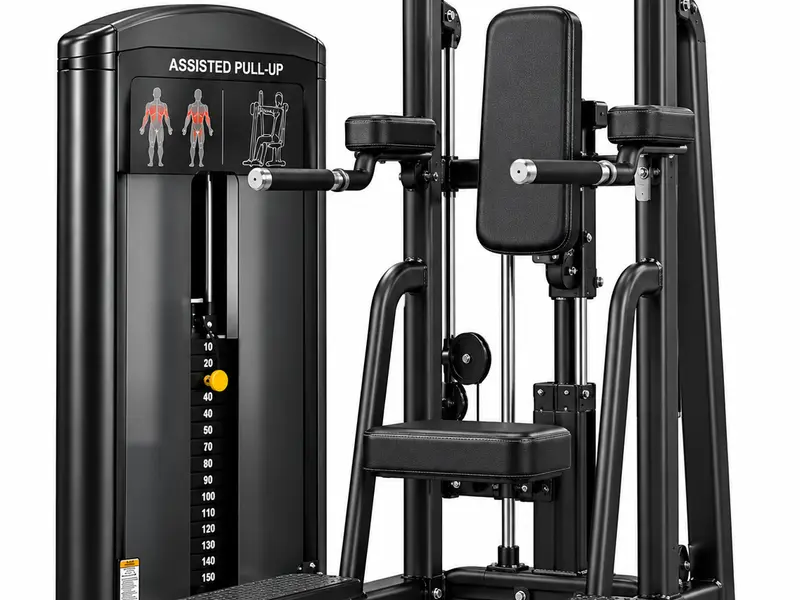 Assisted pull-up machine at Xavion Fitness Studio, Thindal, Erode
