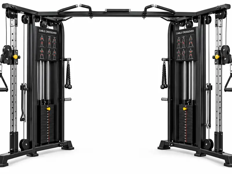 Cable crossover station at Xavion Fitness Studio, Thindal, Erode